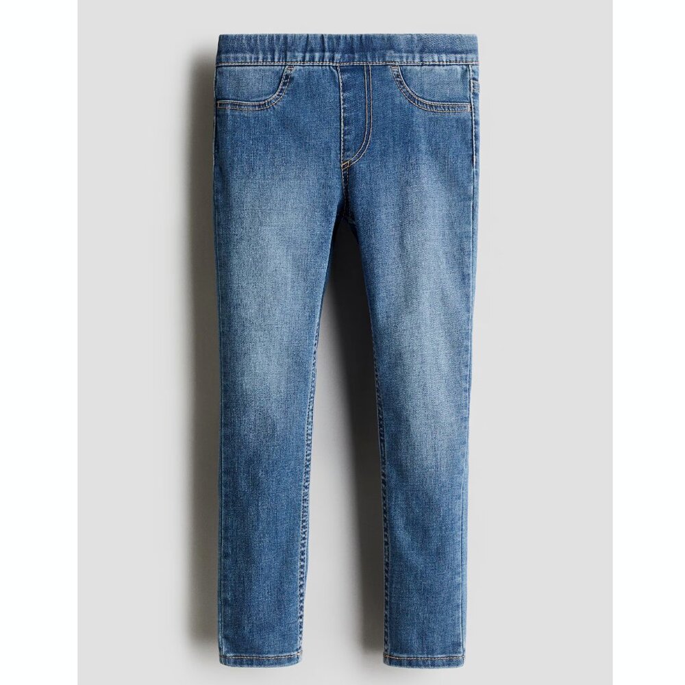 H&M Girls Denim Stretch Jeggings Pull-On Jeans 8